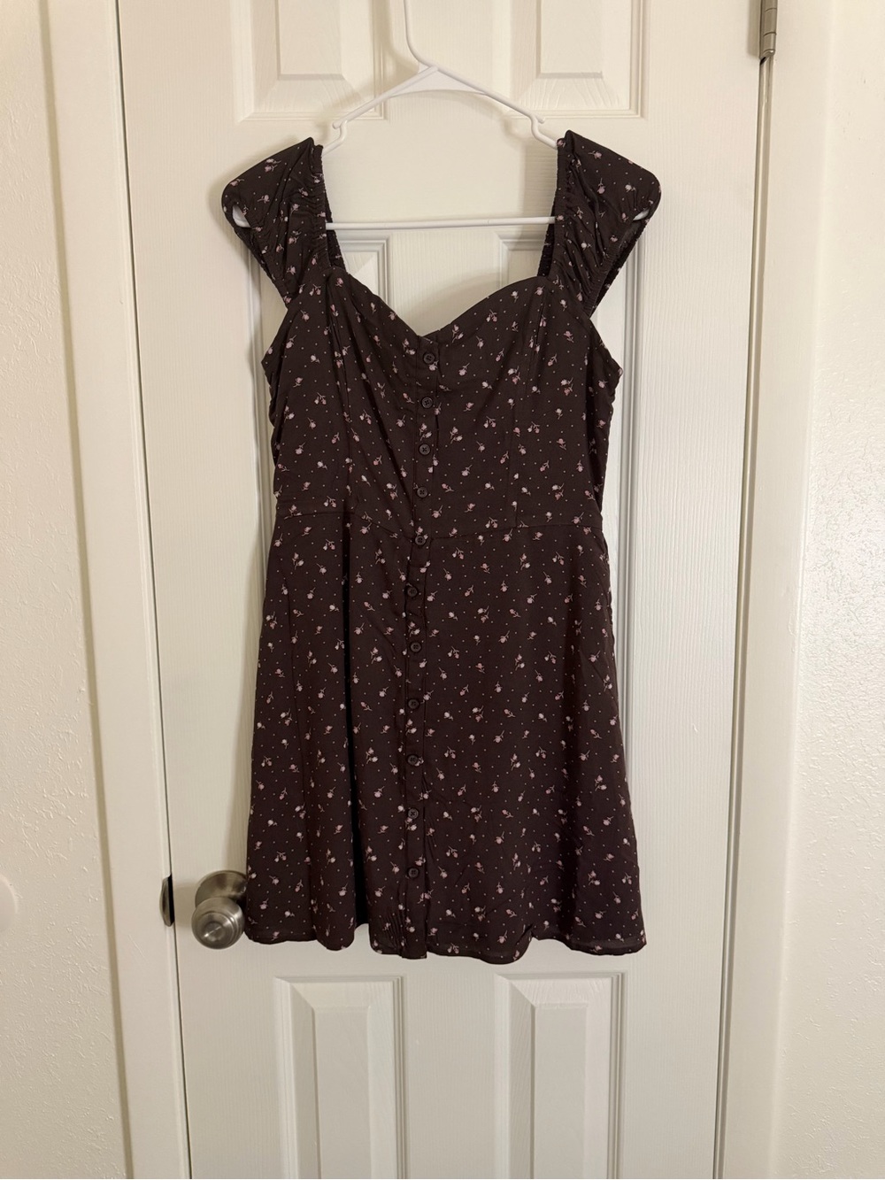 Hollister Brown Mini Dress with Pink Floral Print